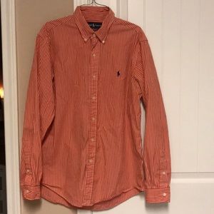 Ralph Lauren orange and white striped button down